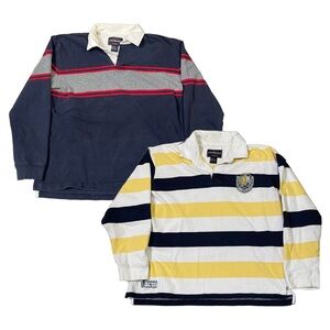Aeropostale Rugby Polo Shirt Bundle L Red Blue Yellow Academia Y2K Preppy